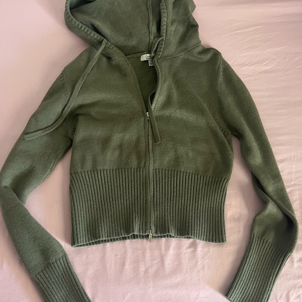 Olive Green Women's Hooded Sweater